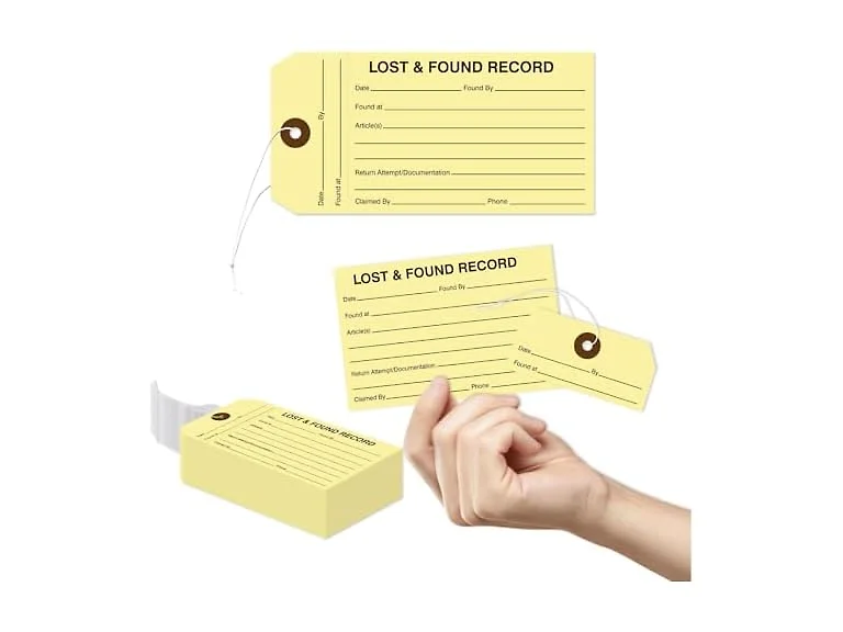 AMS Printing 500 Lost and Found Tags with Sto