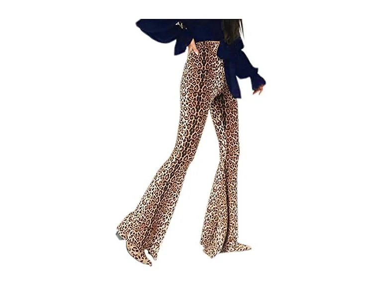 Louvton Women (XL) High Waist Flare Pants Trousers