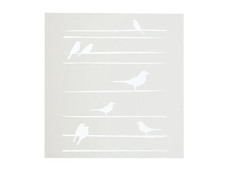 Stencil1 Birds On A Straight Line Stencil