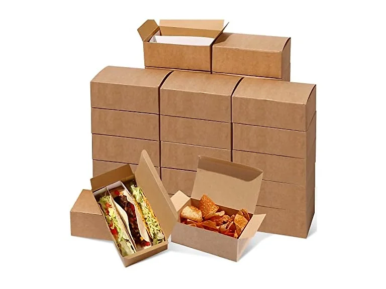 60 Pack Cardboard Taco Take Out Boxes 