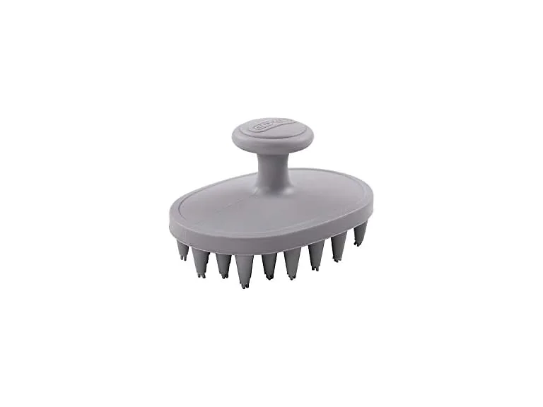 Dexas BrushBuster Silicone Gentle Dog Grooming Brush, Gray