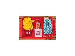 Outward Hound by Nina Ottosson Activity Matz Fast Food Fun Plush Dog Puzzle Mat Dog Enrichment Dog Toy, Level 2 Intermediate, Multicolored