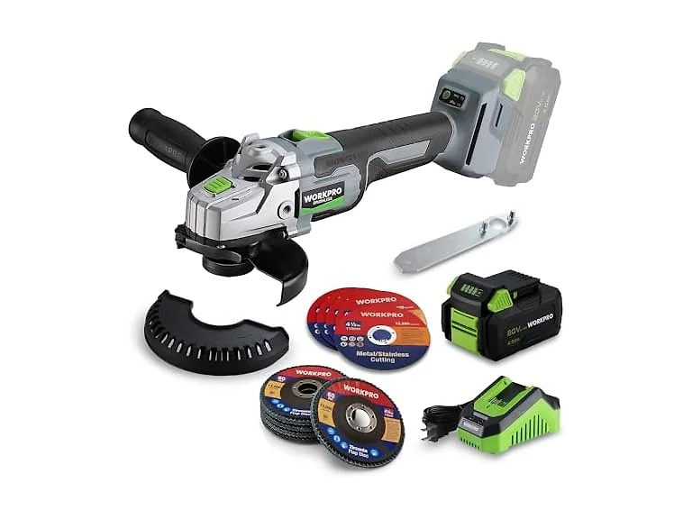 WORKPRO 20V Brushless Grinder w/4.0Ah Batt+Chger