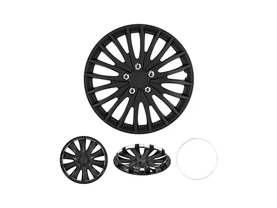 Cobra-Tek 4PC Hubcaps Black/Silver - Choose Size