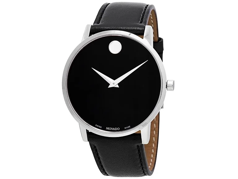 Movado Men's Museum Classic Black Leather Watch