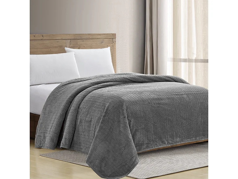 Luxury Home Chevron Braided Micro Plush Blanket