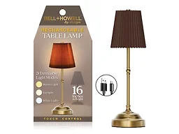 Bell + Howell NB-6836 Dark Brown Pleated Shade Lamp