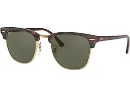 Ray-Ban RB3016 990/58 51 51-21-145 Ray-Ban RB3016 Clubmaster Classic Square Sunglasses Havana On Gold/Green Polarized 