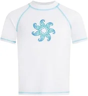 Kanu Surf Big Girls Jade UPF 50+ Sun Protective Rashguard Swim Shirt, Sundance White, Large (12)