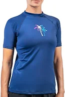 Kanu Surf Women's Breeze UPF 50+ Short Sleeved Active Rashguard & Workout Top, Hayley Navy, Medium