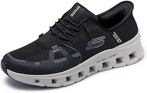 Skechers Men's Slip-Resistant Glide-Step Pro Slip-ins Work Sneakers, Black/Gray, 14