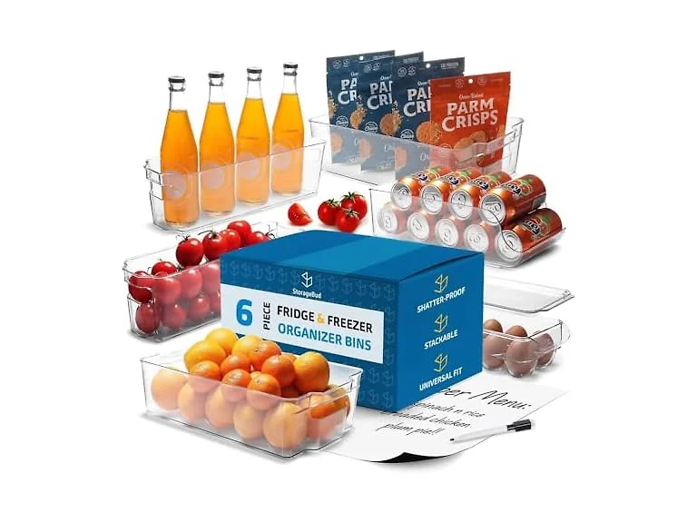 Hearth & Harbor 32 Piece Fridge Organizer Bins - Set of 24 