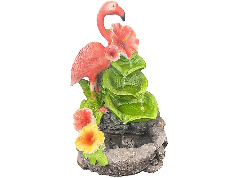 18.5" Resin LED Flamingo Fountain