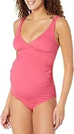 Amazon Essentials Women's Maternity Ruched V-Neck Swimsuit with Adjustable Straps, Hot Pink, Medium