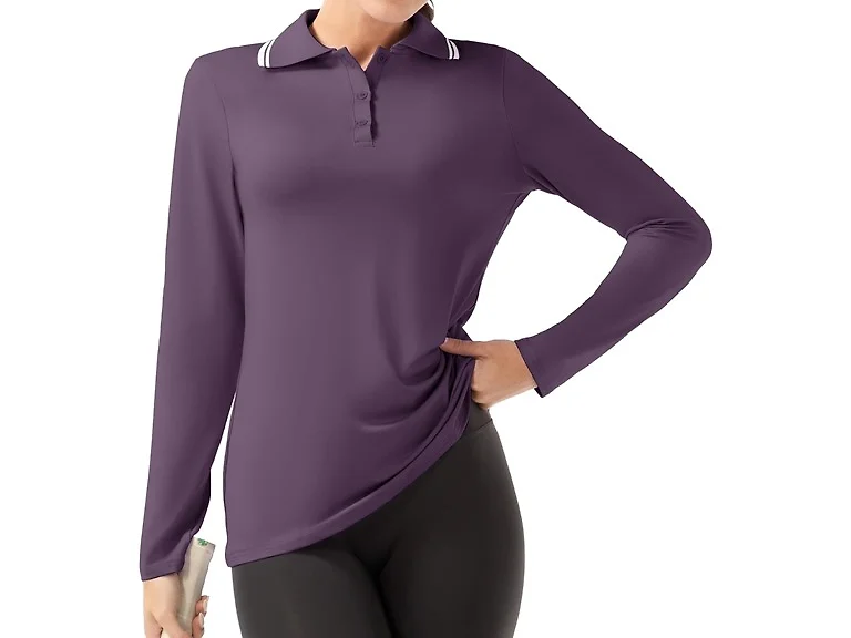 GGOV Women (XS) Golf Polo Long Shirts Xdeep Purple