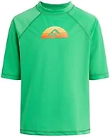 Kanu Surf boys Haywire Upf 50+ Sun Protective Rashguard Swim Rash Guard Shirt, Bermuda Green, 14-16 US
