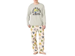 Amazon Essentials Men's Flannel Pant and Long-Sleeve T-Shirt Pajama Set, Harry Potter Hogwarts - Mens, X-Small