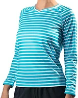 Kanu Surf Women's Valencia Long Sleeve UPF 50+ Swim Shirt, Aqua, Small