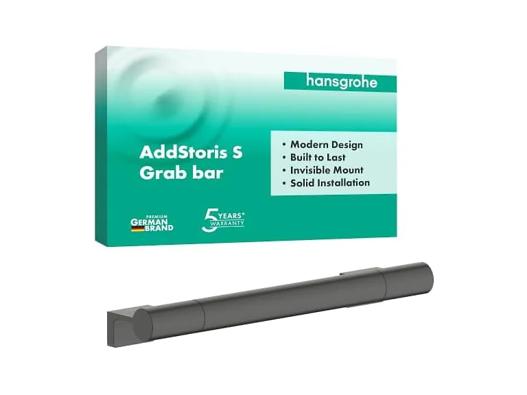 hansgrohe AddStoris S Modern Towel Bar, 12", Black Chrome