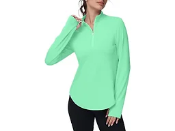 GGOV Women's Golf Polo Long Sleeve Workout Tops V Neck UPF 50+ Sun Protection Quick Dry Lightweight Active Tennis Shirts