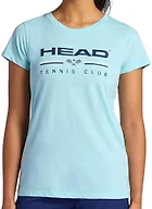 HEAD Women’s Tennis Graphic Crewneck T-Shirt, Relaxed Fit, Lightweight and Breathable Cotton-Poly Material, Aquatic, Large