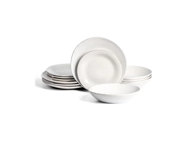 Stone Lain Essence 12-Piece Dinnerware Set Stoneware, White