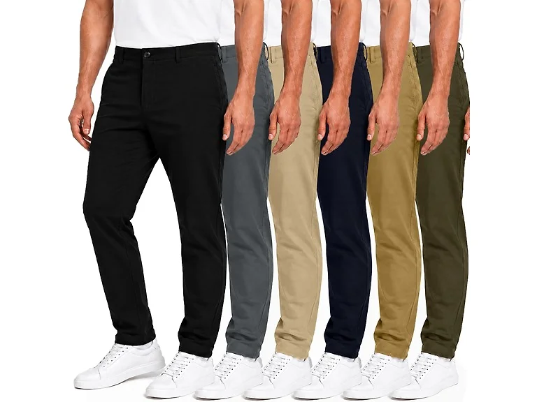 3Pk Mens Super Stretch Chino Pants