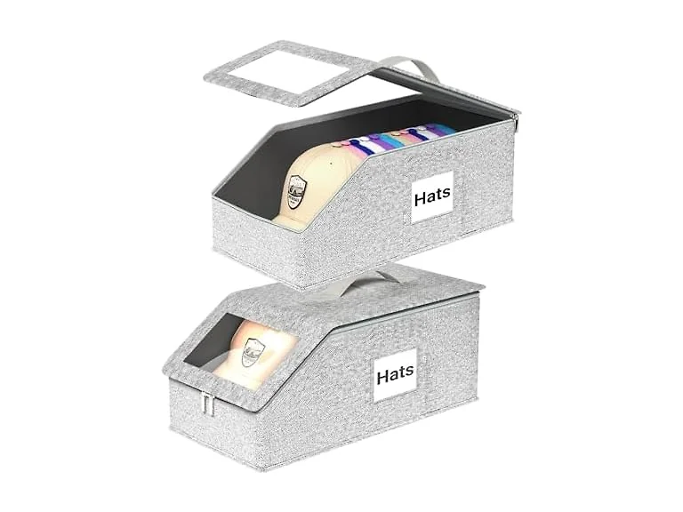 Cigorea 2-Pack Stackable Hat Box Holder