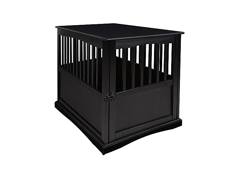 Casual Home Wooden Large Pet Crate, End Table, Black