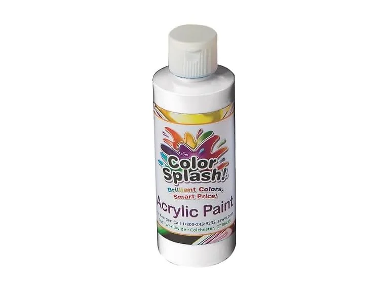 S&S Worldwide Color Splash Acrylic Paint, White, 8-oz.