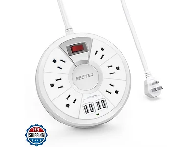 Travel Power Strip, BESTEK 6Ft Extension Cord