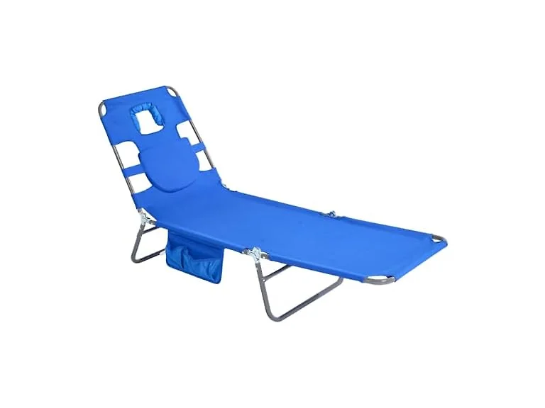SUNNYFEEL Blue Lay Flat Tanning Lounger