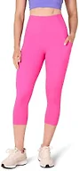 Amazon Essentials Women's Active Sculpt High Waisted Cropped Exercise Leggings with Pockets, Neon Pink, Small
