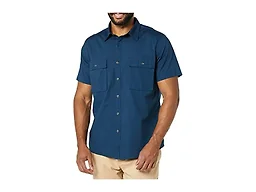 Amazon Essentials Mens Slim-Fit Short-Sleeve Two-Pocket Utility Shirt, Indigo, X-Small