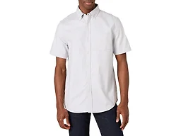 Amazon Essentials Men's Regular-Fit Short Sleeve Stretch Oxford Shirt with Pocket, Light Grey, X-Large