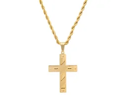 Iron Saints LGR-4-125N Polished Cross Pendant Necklac