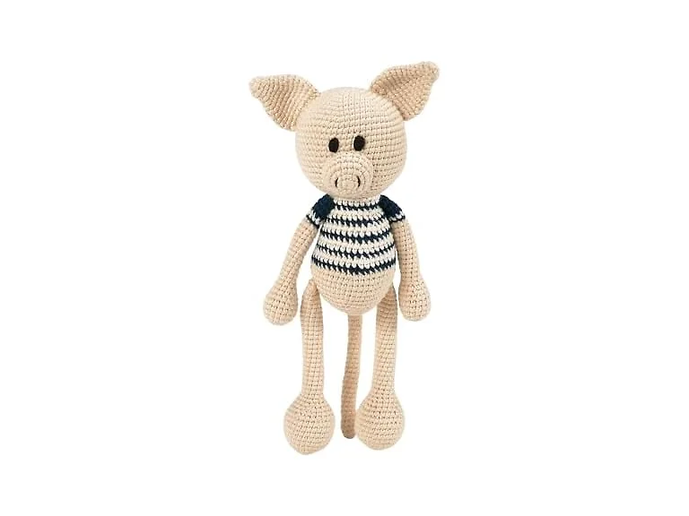 Enesco Woolie Sam the Pig Handmade Crochet Animal Plush