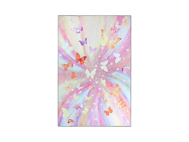 Superior 2'x3' Butterfly Non-Slip Kids Rug