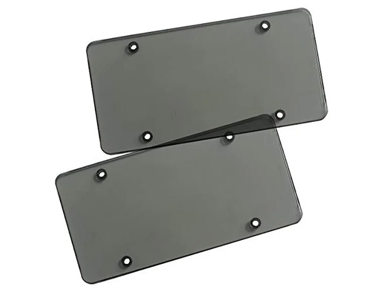 Zone Tech Clear Smoked License Plate, 2 Pack