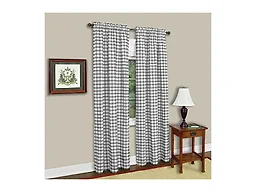 Sweet Home Collection SHC-PNL-1605-84-GRY 42X84 Buffalo Check Single Panel Curtains Grey