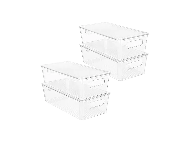 Vtopmart 4pcs Kitchen Clear Stackable Storage Bins