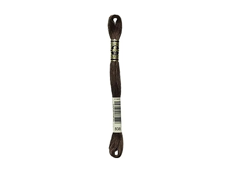 DMC 6-Strand Embroidery Cotton Floss, Very Dark Beige Brown