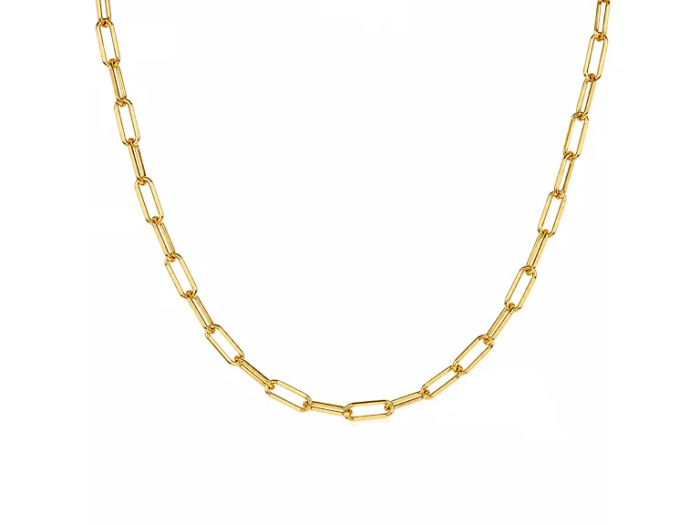 18K Gold Plated Paperclip Chain Necklace