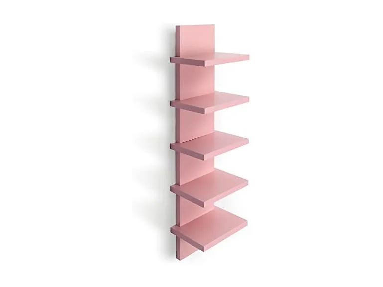 Bloddream 5-Tier Wall Shelves Pink 30.7