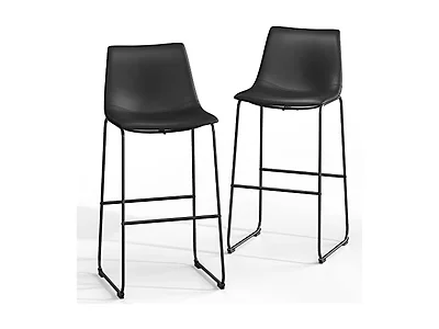 NicBex Retro Bar Stools 2Pk, Black