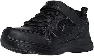 Skechers Girl's Glimmer Kicks - School Struts Sneaker Sneaker, Black/Black, 12 Little Kid