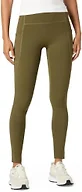 Outdoor Voices Women’s Coolform 7/8 Leggings, High-Rise Stretch Workout & Everyday Leggings with Back and Side Pockets, Dark Olive, Medium