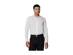 Amazon Essentials Men's Regular Fit Stretch Wrinkle Free Spread Collar Dress Shirt, White, Small
