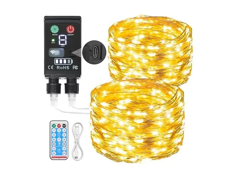 Lakumu B0F66RLK4H Rechargeable Fairy Lights Batt