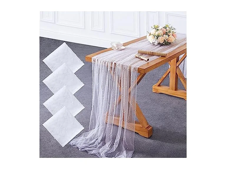 4 Pack 60x120Inch Pearl Table Runner Pearl